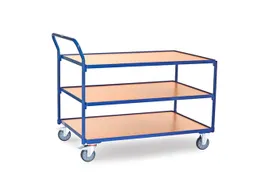 Tafelwagen 2756 300kg 1200x800mm 3 etages hout rubber wielen