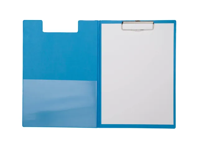 Klembordmap MAUL A4 staand met penlus PVC neon lichtblauw