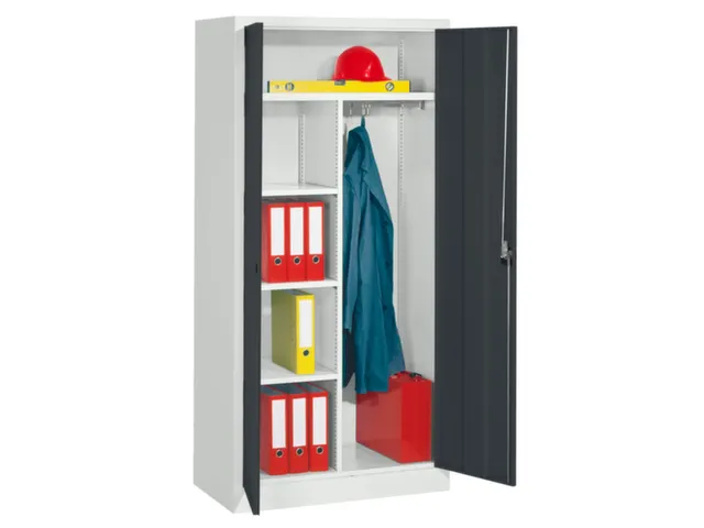 dossier-/kledingkast,HxBxD 1950x1000x400mm,RAL7035,front RAL7016