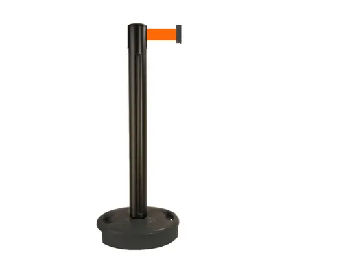 Afzetsysteem Paal Pvc HxØ 970x90mm Band Oranje Paal Zwart