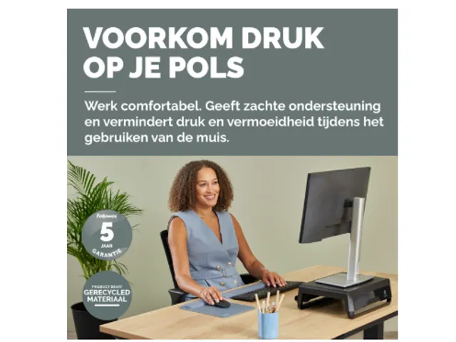 Muismat met polssteun Fellowes Breyta XL blauw 21x28cm