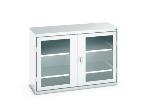 vitrinekast 900x1300x550mm 2xStalen bodem romp RAL7035 front RAL7035