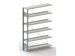 Inhaakstelling Aanbouwveld Verzinkt 1850x1256x336mm 6legborden 80kg