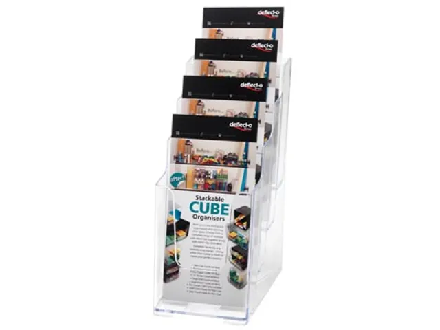 Deflecto Folderhouder Ft 1/3 A4, 4 Opbergvakken