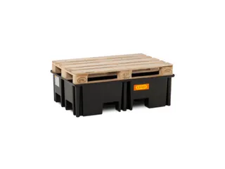 PE-opvangbak,v. 2x200l vat,opvangvol. 220l,HxBxD 360x1230x830mm - 2