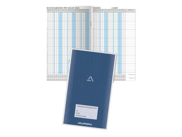 Aanwezigheidsregister Aurora 155x260mm Nederlandstalig 56 pagina's