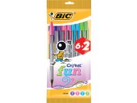 Balpen Bic Cristal Fun large assorti blister à 6+2 gratis