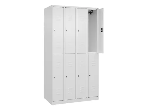 dubbeldekse locker,HxBxD 1850x1000x500mm,4x2vak.,vak B 250mm,cil.-slot