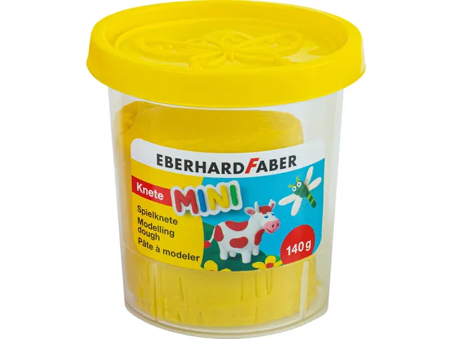 Kinderklei Eberhard Faber in beker,140gr wit, geel, rood, blauw