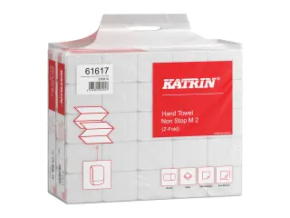 Handdoek Katrin 61617 Z-vouw 2-laags wit 240x203mm 25x160st - 1