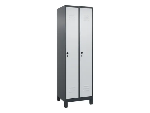 locker,HxBxD 1950x600x500mm,2vak,vak B 300mm,draaigrendel,voeten