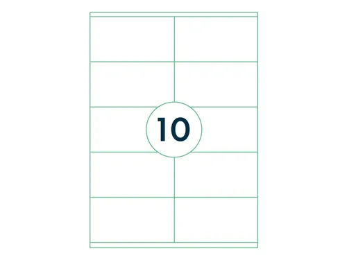 Etiketten Zelfklevend Wit 10 op A4 105x57mm 1000 Vel