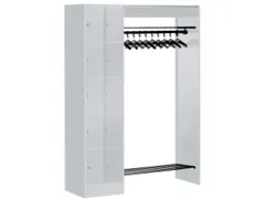 locker met kapstok,HxBxD 1950x1410x480mm,romp RAL7035,front RAL7035