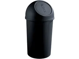 afvalbak,25l,HxØ 615x312mm,romp PP zwart,deksel PP zwart