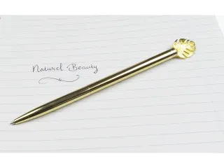 Pen Natural Beauty met blaadje. in transparant doosje - 6