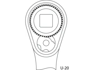 GEDORE 2093 U-20omkeerbare ratel 1/4 inch,2K steel,127mm - 13