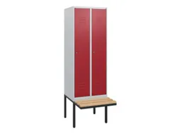 locker met bank,HxBxD 1950x600x815mm,2vak,vak B 300mm,cil.-slot