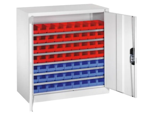 Stellingkast Staalplaat 1000x1000x420mm 6 Legborden 63 Magazijnbakken