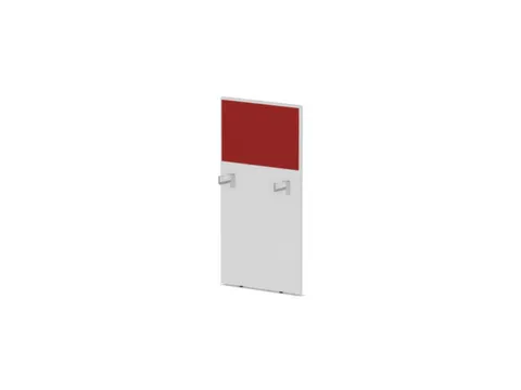 baliepaneel,v. bureau,aanbouw links,B 600mm,Bl-wit,BN4011-rood