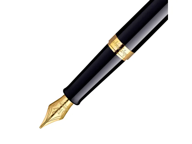 Vulpen Waterman Hémisphère Black lacquer GT Medium Blauwe inkt