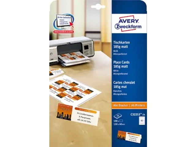 Avery Cartes de nom imprimables, boîte de 100 pièces (ft 110 x 40 mm