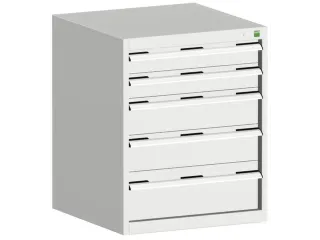 ladekast HxBxD 800x650x650mm 5laden romp RAL7035 front RAL7035 - 1