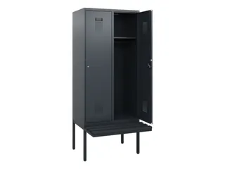 locker met bank,HxBxD 1950x800x815mm,2vak,vak B 400mm,cilinderslot - 1