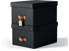 Puro opbergdoos medium A4 17 liter zwart 2 stuks