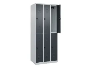 dubbeldekse locker,HxBxD 1850x750x500mm,3x2vak.,vak B 250mm - 2