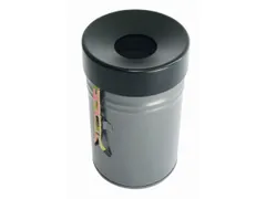 afvalbak,vlamdovend,16l,HxØ 340x245mm,wandmontage,kop zwart