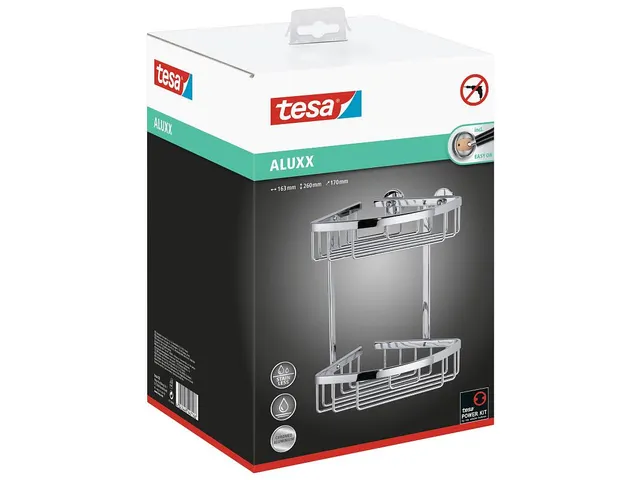 Aluxx hoek doucherek dubbel Hoogglans verchroomd