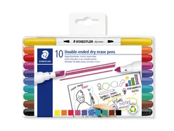 Whitebordstiften Staedtler dubbele punt dry erase set à 10 kleuren