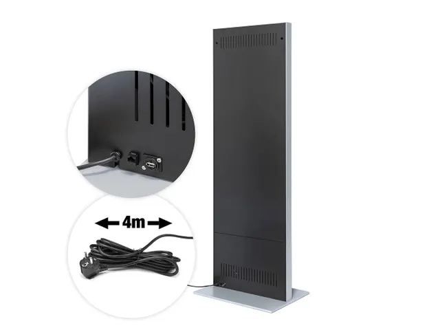 Digitale Display Totem Slim Zwart/Zilver met 43 inch Samsung scherm