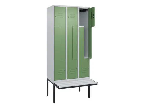 Z-garderobekast,HxBxD 2120x900x815mm,6vak,vak B 300mm,cil.-slot