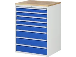 ladekast 1035x770x650mm 8laden cilinderslot RAL7035 RAL5010 beuken