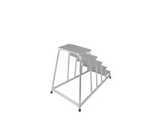 Montagetrap Aluminium H 1 0M 5Treden Incl. Platform Treden Traanplaat - 2