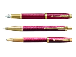 Rollerpen Parker IM Premium Red Lacquer GT Fijn Zwarte inkt