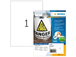 HERMA 9501 Weervaste Outdoor folie-etiketten A4 210x297mm Wit 50 stuks