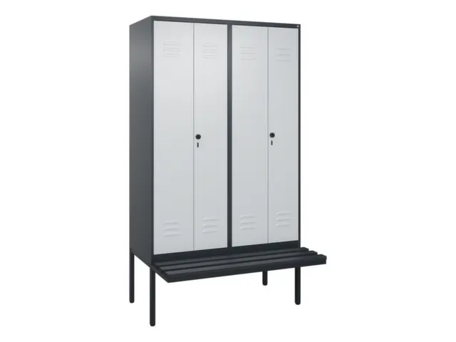 PBM-locker met bank,HxBxD 2120x1200x815mm,4vak,vak B 300mm