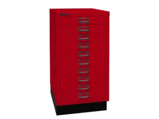 kantoor-ladekast HxBxD 670x349x432mm 10 laden romp kardinaalrood staal - 3