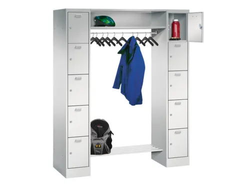 personeelsgarderobe cil.slot 1950x1500x500mm 2x5 vakken 300mm RAL7035