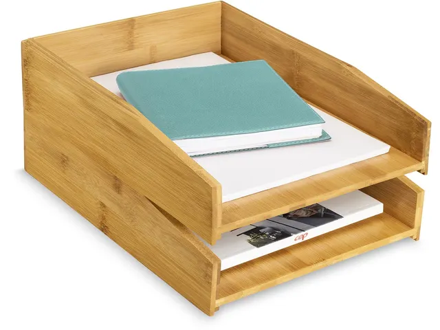 brievenbakje uit bamboe ft A4, set van 2 stuks