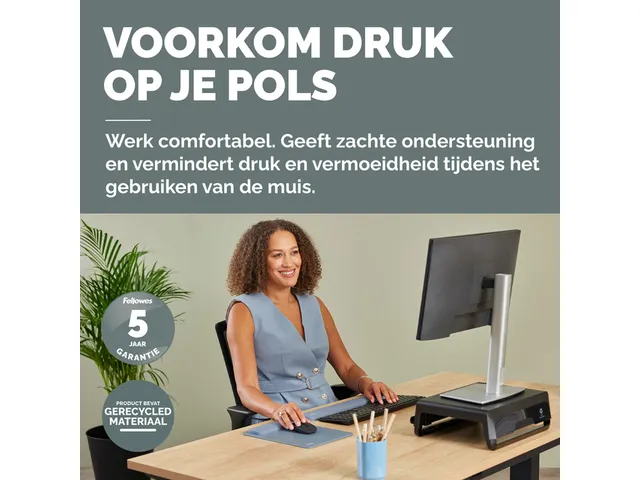 Muismat met polssteun Fellowes Breyta XL blauw 21x28cm