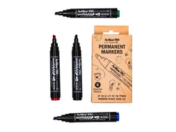 Permanent marker Artline 190 Eco schuin Dry Safe 2-5mm assorti 4 stuks