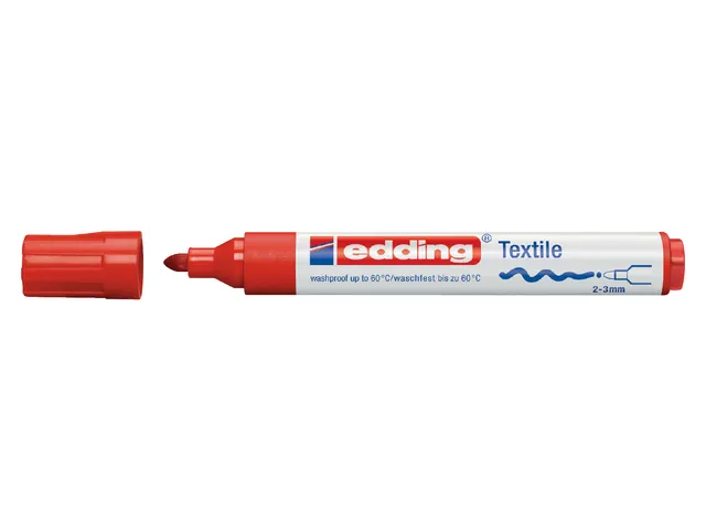 Viltstift edding 4500 textiel rond rood 2-3mm