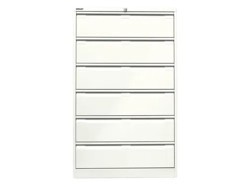 fichekast,HxBxD 1321x800x622mm,drie banen,6lade(n),romp wit,front wit