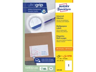 Etiket Avery Zweckform 3478-200 210x297mm A4 wit 200stuks - 1