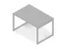 bureau,HxBxD 730x1200x800mm,blad grijs,sledeframe aluminium
