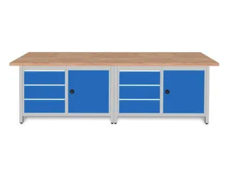 werkbank,HxBxD 860x2800x750mm,onderstel RAL3003,fronten RAL3003 - 1
