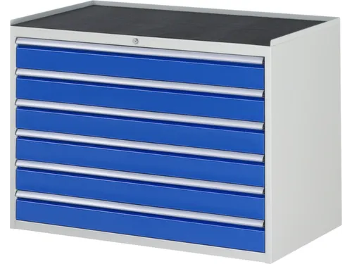 ladekast 825x1145x650mm 6laden cilinderslot RAL7035 RAL5010 metaal